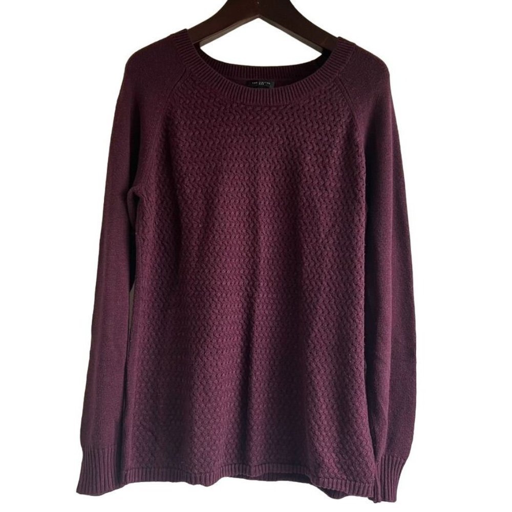 The Limited Pullover Sweater Sz XL Purple Cotton Blend Crew Neck Eggplant